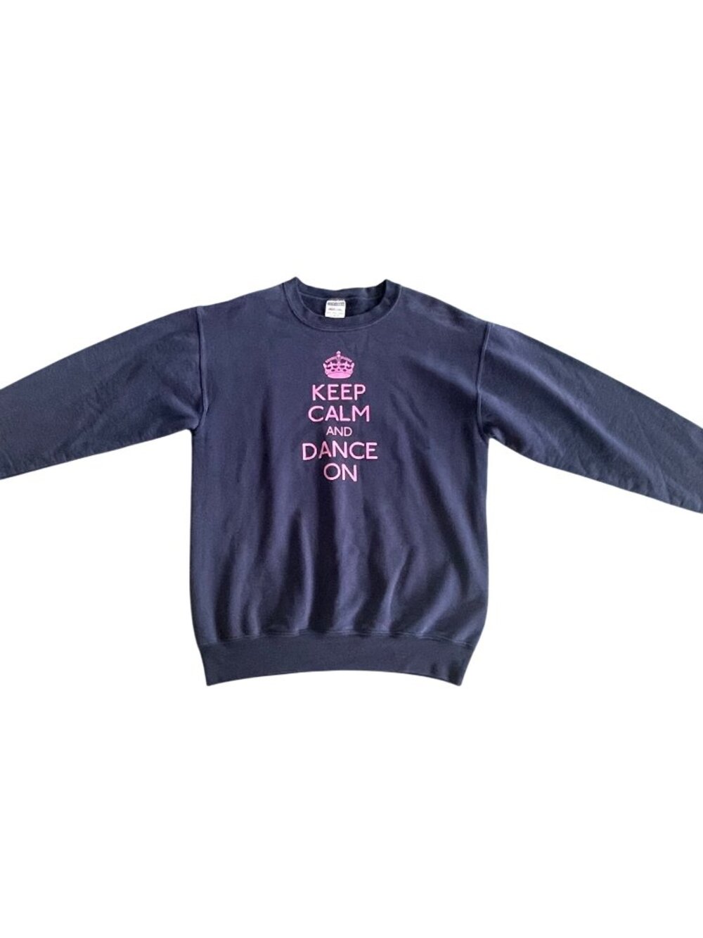 Keep Calm And Dance On Youth XL Sweatshirt Navy Blue Jerzees NuBlend Cotton Blen